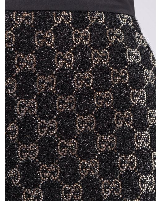 Gucci Black Lightweight Lamé Wool Tweed Shorts