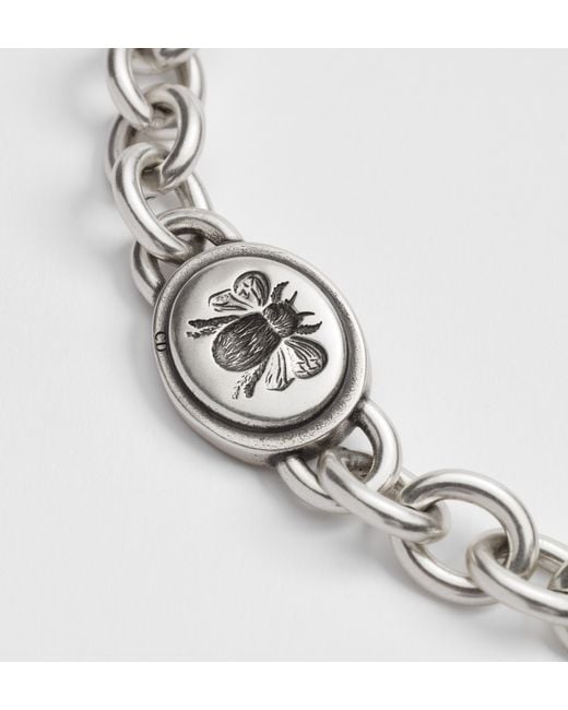 Dior Metallic Cameo Bee Chain Link Bracelet for men