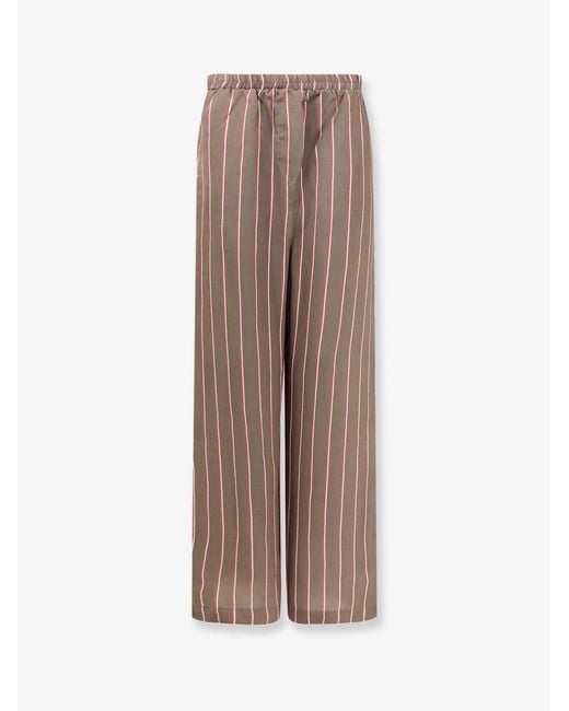 Frankie Shop Brown Trousers Viscose-Silk