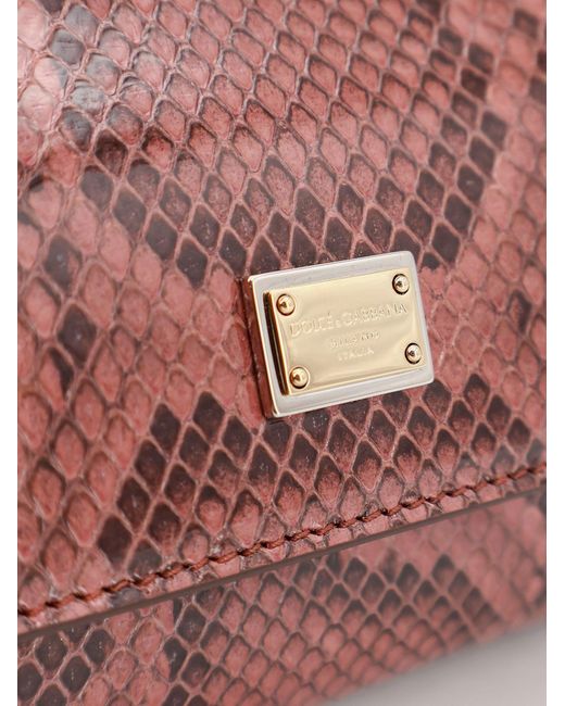 Dolce & Gabbana Red Handbag Sicily Mini Python