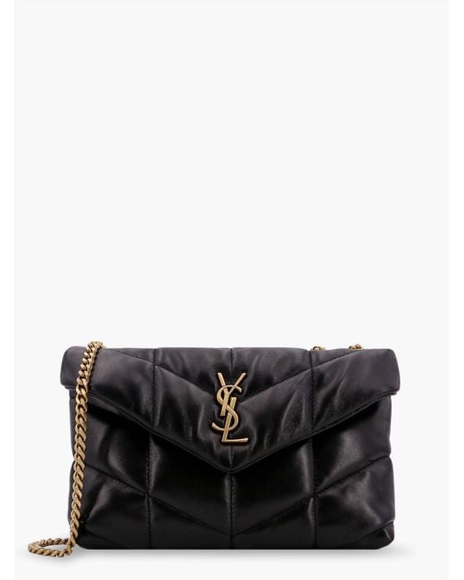 Saint Laurent Black Loulou Puffer Toy Matelasse Leather Shoulder Bag