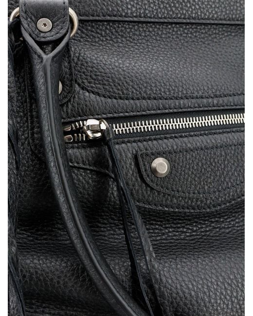 Balenciaga Black Le City Business Leather Travel Bag for men