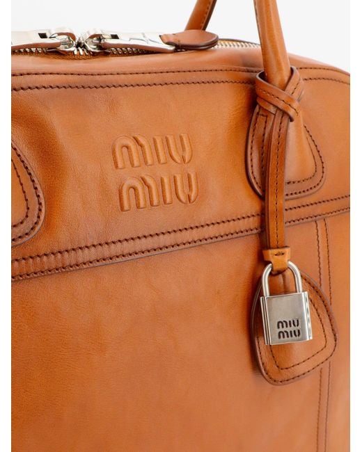Miu Miu Brown Vivant Leather Handbag
