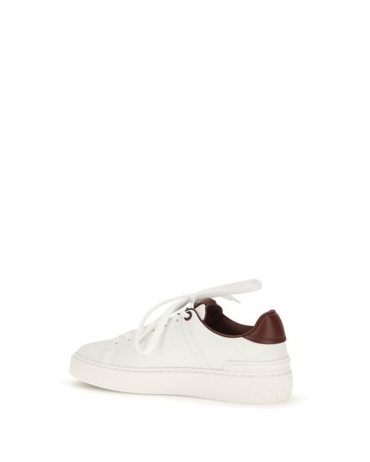 Balmain White B-Court Leather Sneakers