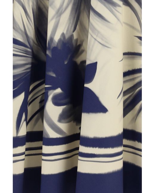 Sara Roka Blue Tadra Skirt Palms