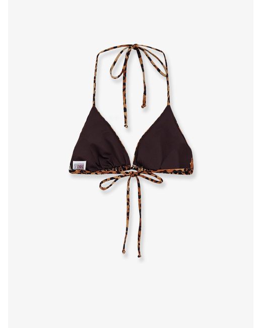Mc2 Saint Barth White Leah Nylon Bikini Top Print