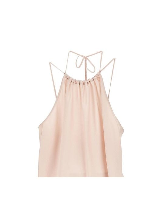 Pinko Pink Satin Halter Neck Top