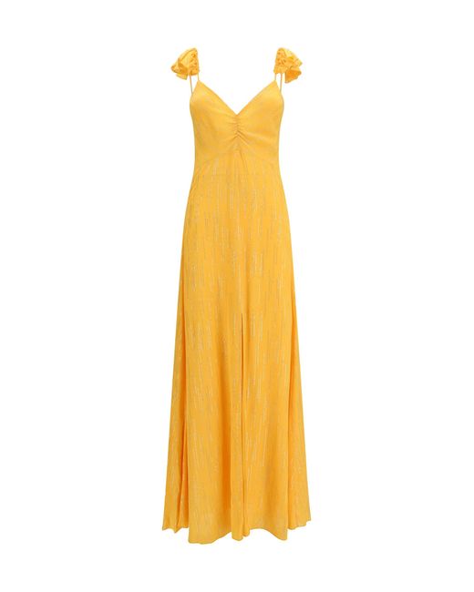 Women's Metallic Forte_Forte Long V-Neck Dress
