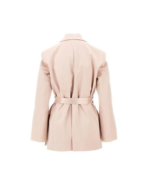 Pinko Pink Satin Jacket With Belt