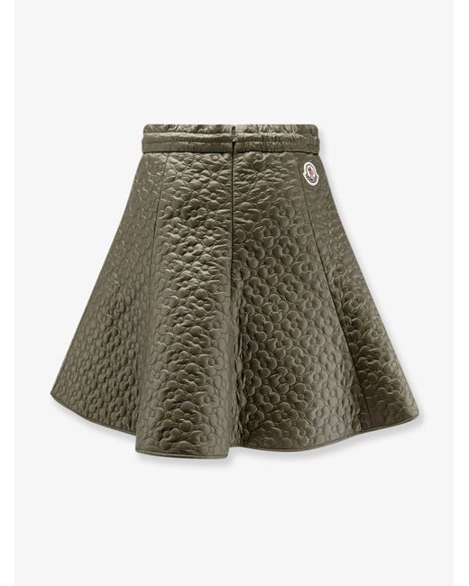 Moncler Green Quilted Nylon Skirt