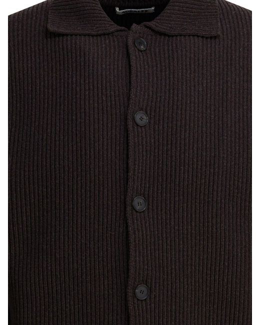 Auralee Black Super Fine Wool Cardigan Knitwear for men