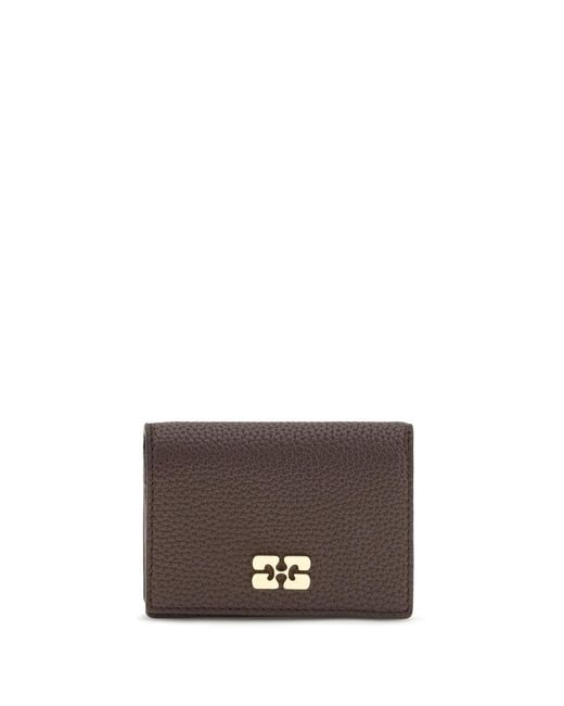 Ganni Brown Flap Card Holder