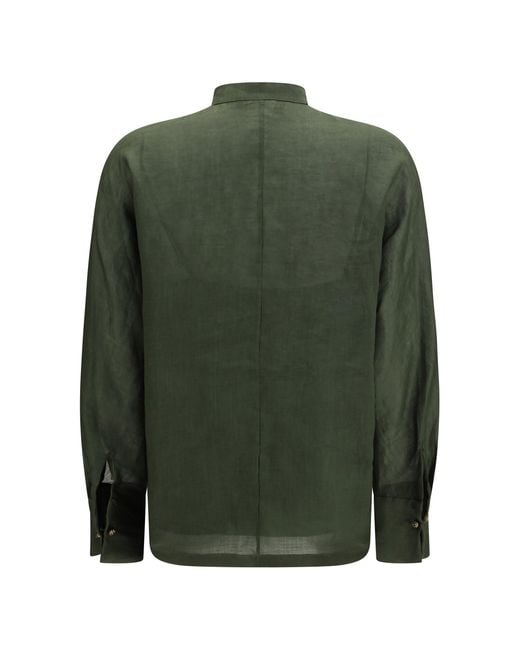 Max Mara Green Baldi Ramié Canvas Shirt