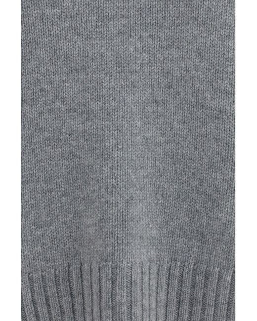 Allude Gray Cashmere Turtleneck Sweater