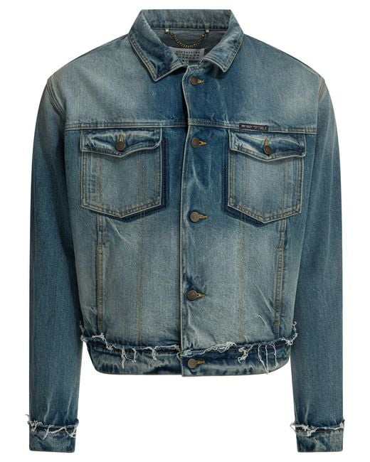 Maison Margiela Blue Worn Denim Efect Jacket