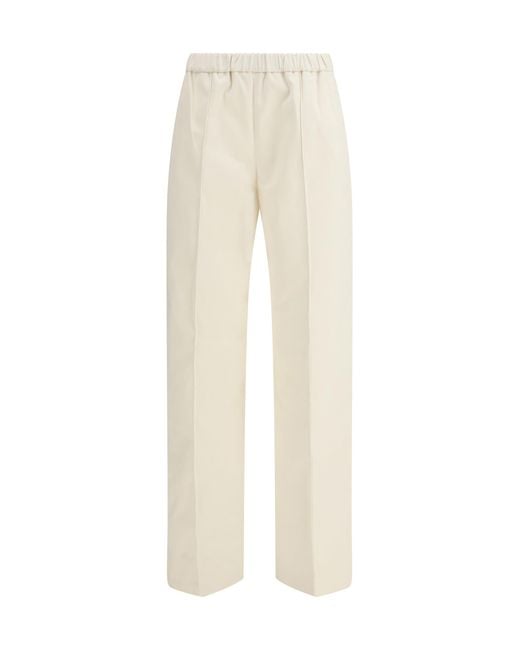Fabiana Filippi Natural Trousers Cotton Gabardine