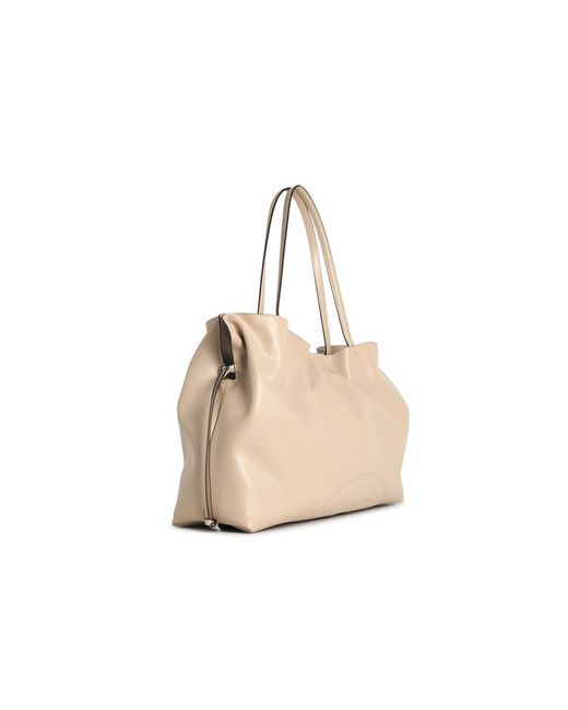 Tory Burch Natural Large 'Shopping Ella Natuura' Bag With Light Stone Leather