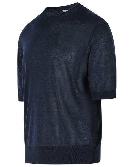 Seven Gauge Blue Lyocell Sweater for men