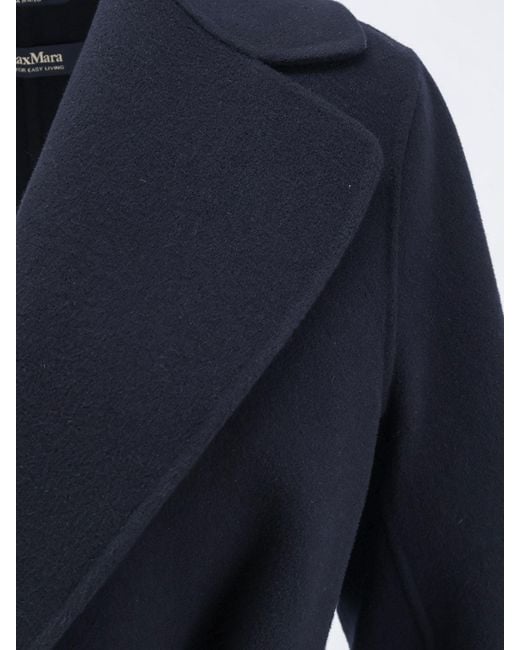 Max Mara Blue Poldo Virgin Wool Coat