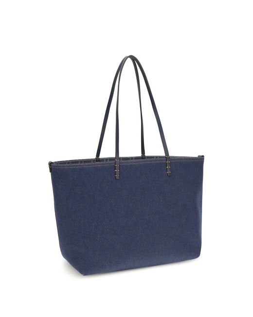 Fendi Blue Reversible Denim Tote Bag