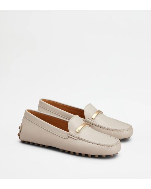 Tod's White "Gommino" Loafers