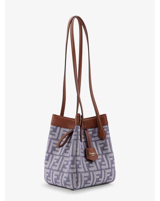 Fendi White Origami Mini Ff Jacquard Fabric And Leather Shoulder Bag