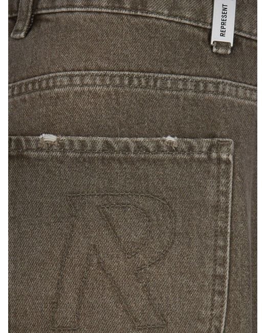 Represent Gray Jeans With Rewashed Effect for men