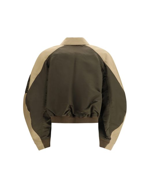 Sacai Metallic Cotton And Nylon Bomber Jacke