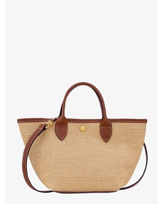 Longchamp Brown Le Panier Pliage Xs Raffia Leather