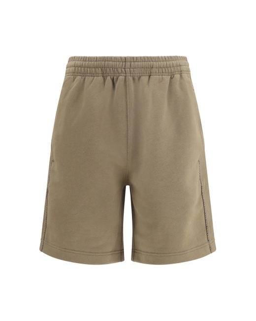 Burberry Multicolor Cotton Shorts With Check Trims for men