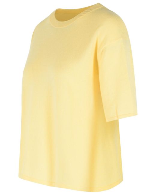 Lisa Yang Yellow 'Rubie' Cotton And Lemon Cashmere T-Shirt