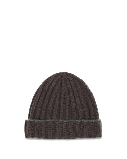 Brunello Cucinelli Brown Beanie Hat Cashmere for men