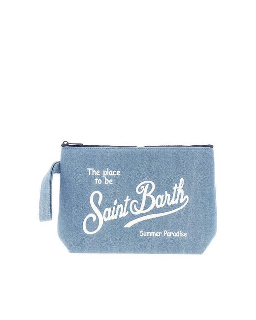Mc2 Saint Barth Blue Aline Denim Pouch for men
