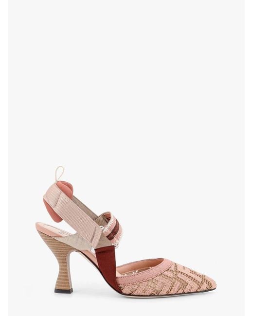 Fendi Pink "Colibrì 85Mm" Heeled Slingback Pumps