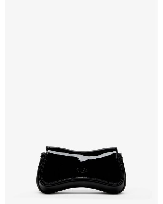 Women's White Play Clutch Shiny Leather Shoulder Bag