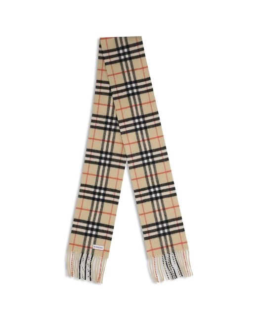 Burberry White Thin Cashmere Check Scarf for men