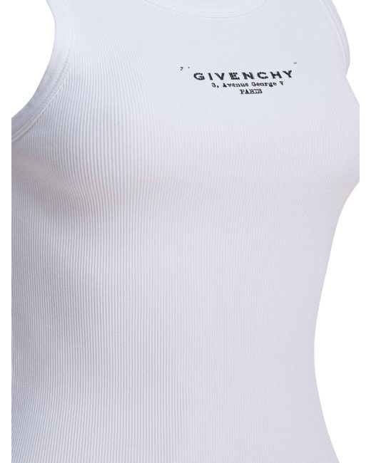 Givenchy White Cotton Tank Top With Logo