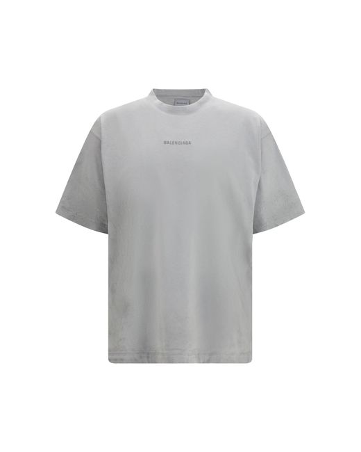 Balenciaga Gray Back Medium Fit T-Shirt for men