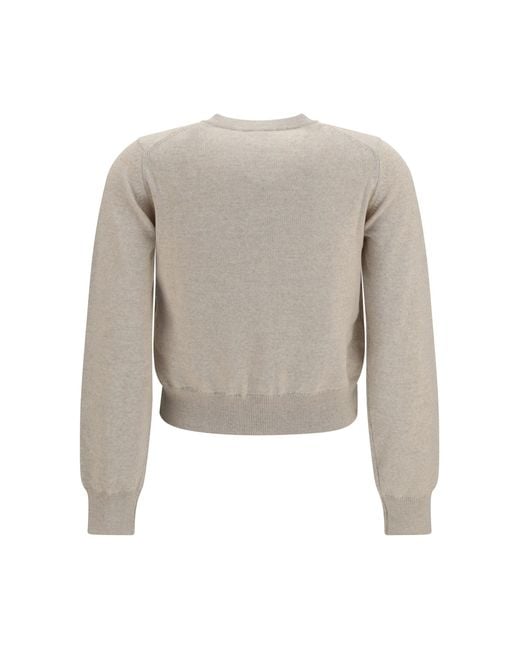Maison Kitsuné White Baby Fox Cardigan Light Melange