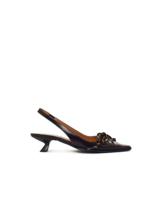 Marni White Leather Slingbacks