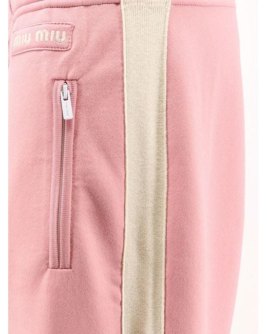 Miu Miu Pink Technical Fabric Trousers