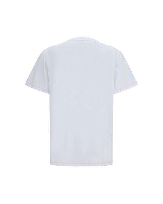 Ganni White Cotton Raspberry T-Shirt
