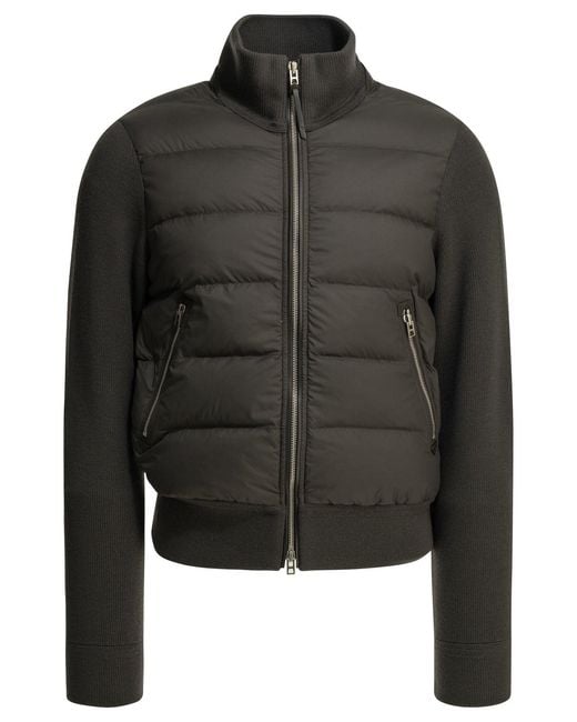 Tom Ford Black Nylon Wool Down Jacket for men