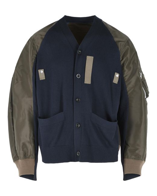 Sacai Blue Cardigan for men