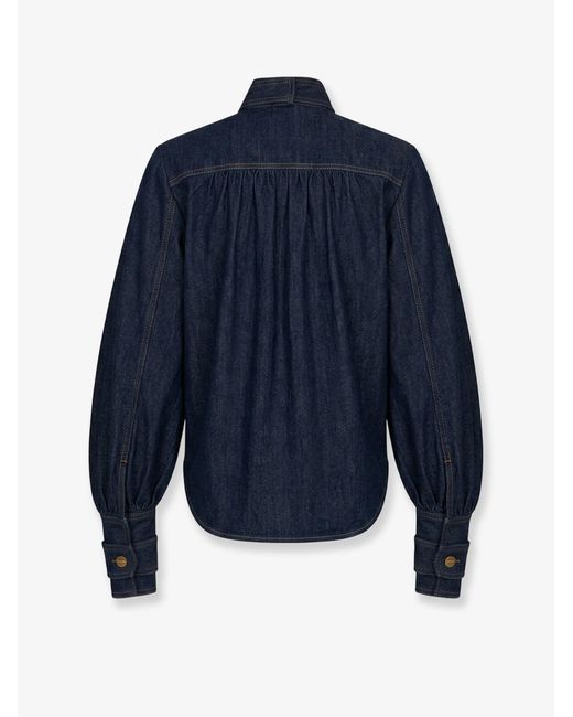 Zimmermann Blue Denim Cargo Shirt
