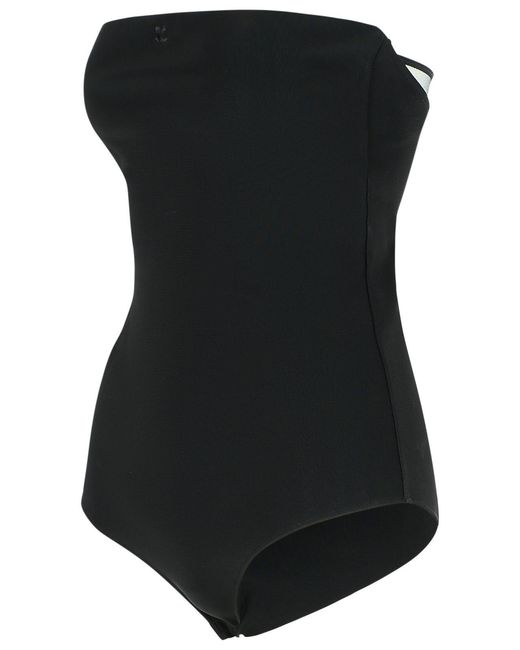 Courreges Black Viscose Blend Bodysuit