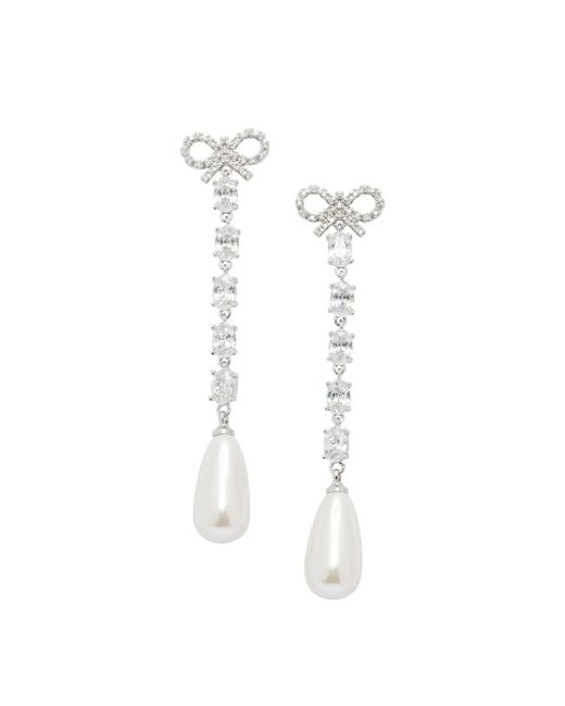 Self-Portrait White Bow And Pearl Earrings