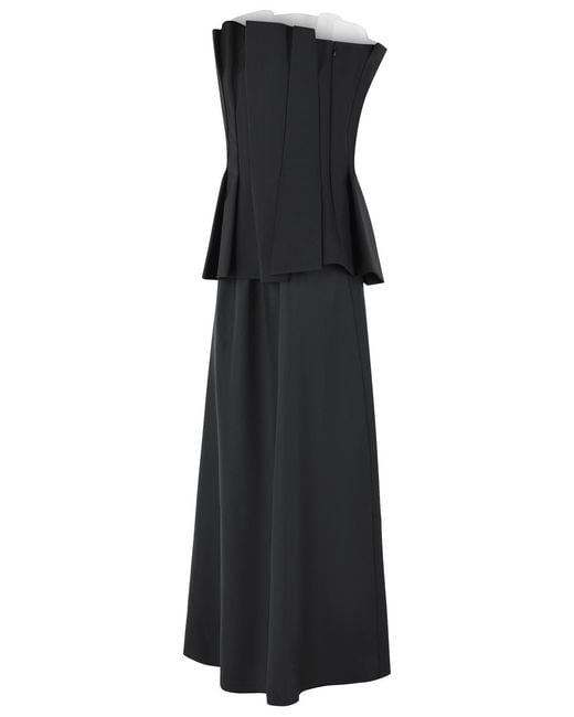 Rohe Black Bustier Wool Blend Dress