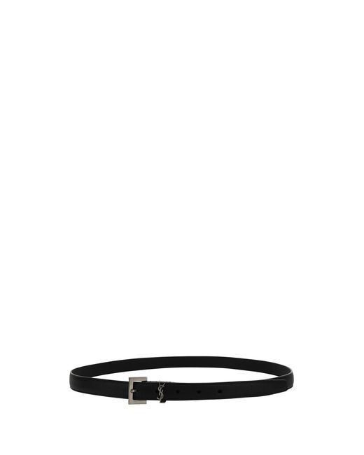 Saint Laurent Black Leather Belt for men