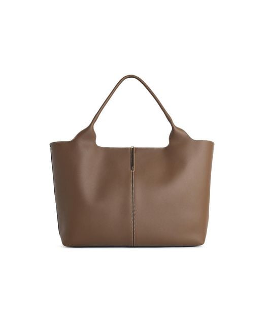 Tod's Brown Medium-Small Leather 'Shopping' Bag